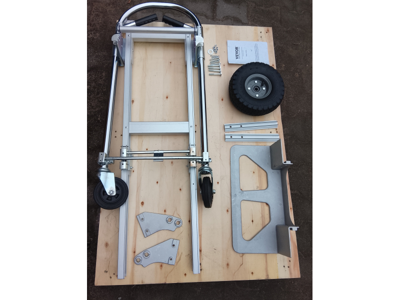 VEVOR Wózek transportowy 2 w 1, składany, udźwig 249/363 kg, dwukołowy i platformowy, stop aluminium i stal węglowa