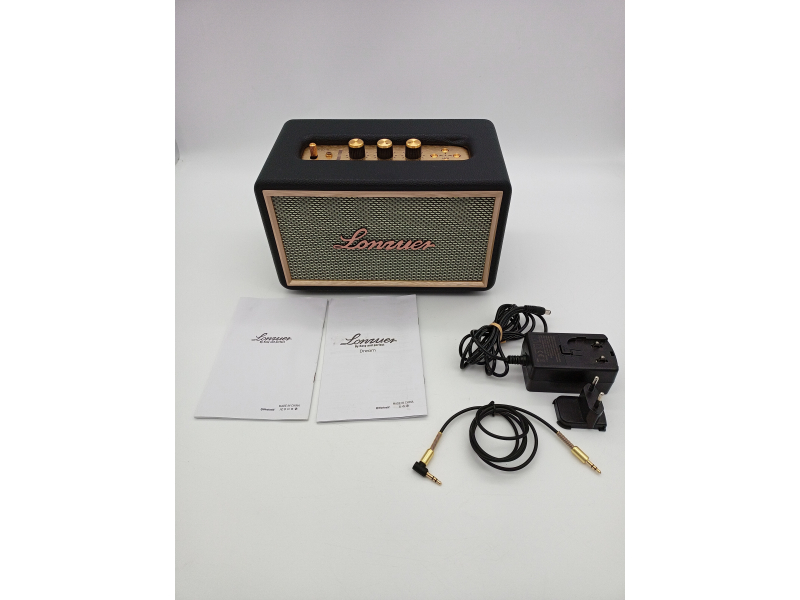 Bezprzewodowy głośnik Bluetooth Lonzuer Retro czarny