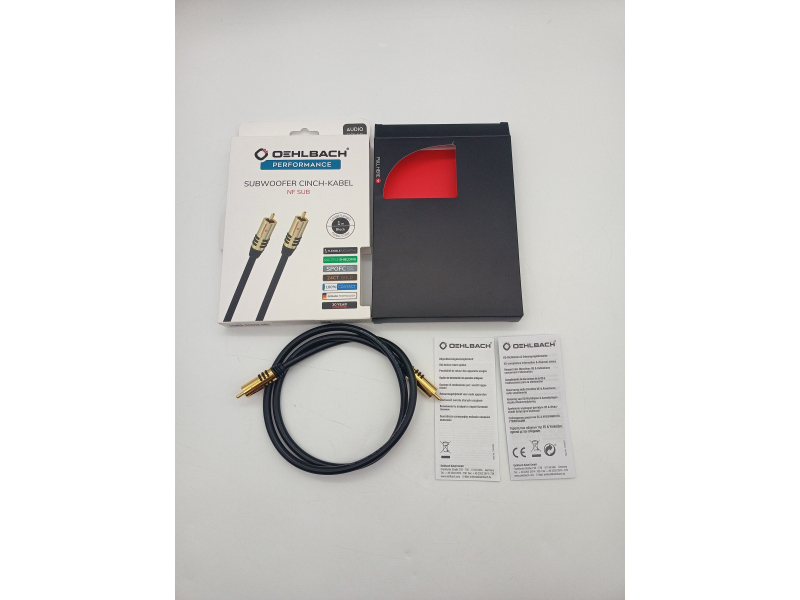 Kabel do Subwoofera RCA Cinch Oehlbach NF Sub OFC 1m Czarny