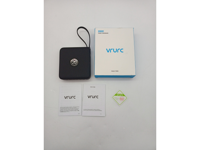 VRURC Powerbank 20000mAh Power Bank z kablem Mały USB C 22.5W QC3.0 Szybka ładowarka Przenośna