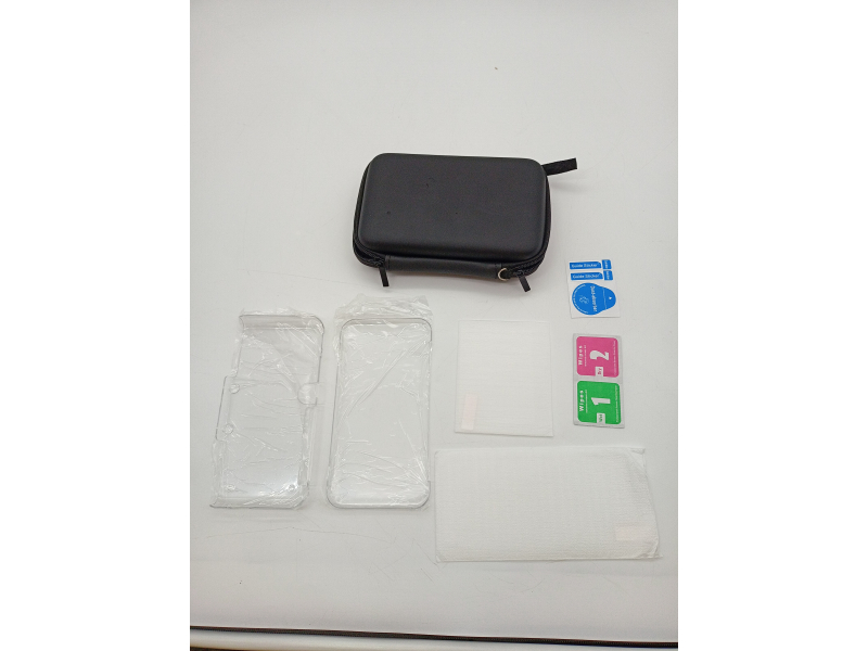 AFUNTA Etui ochronne do Nintendo New 2DS XL z foliami ochronnymi na wyświetlacz, 1 Crystal Clear Case i 1 torba EVA