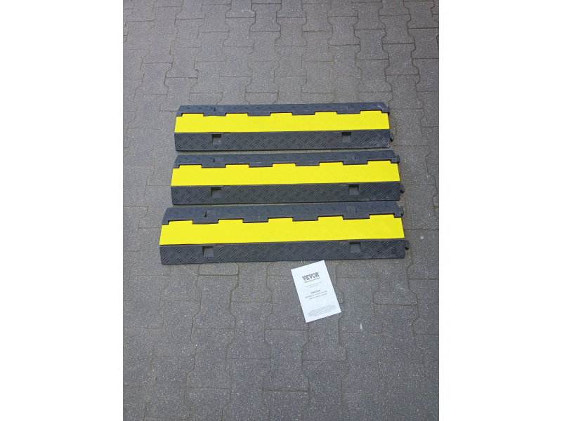 Najazdy / Progi kablowe VEVOR (3 szt.), 2-kanałowe, osłona przewodów PVC/Guma, nacisk do 5 ton