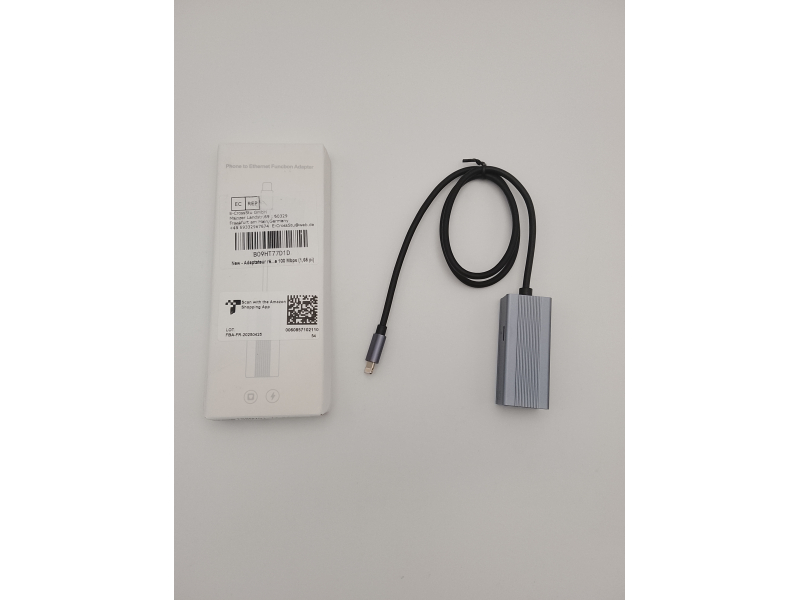Adapter sieciowy LAN Ethernet IVSHOWCO Lightning do RJ45 dla iPhone / iPad [Certyfikat Apple MFi]