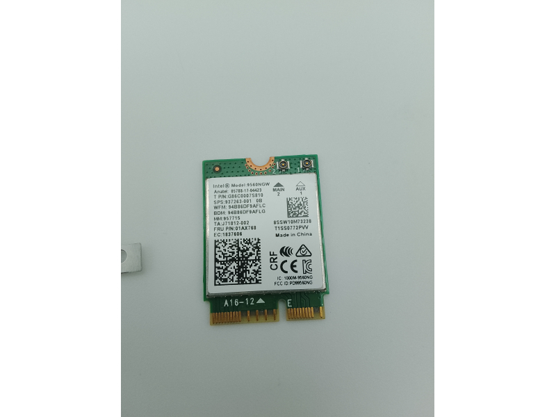 Karta Wi-Fi 9560NGW + 2x Antena 1730 Mbps AC 2,4 GHz + 5 GHz BT 5.0 M.2 CNVi Odbiornik / Adapter sieciowy WLAN