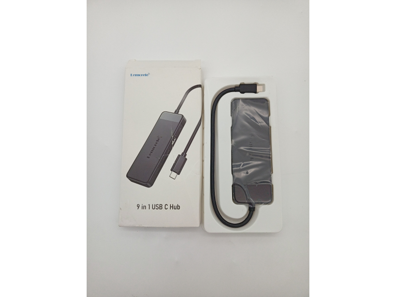 Lemorele USB C Hub - Adapter 9 w 1 (4K HDMI, 3x USB 3.0, PD 100W, SD/TF)