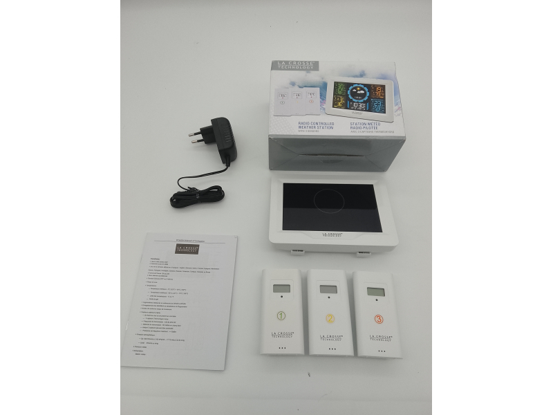 Stacja pogodowa La Crosse Technology WS6304 Kolorowa stacja pogodowa z 3 czujnikami (Biała)