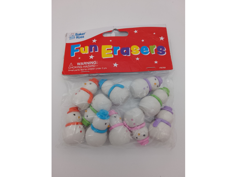 Baker Ross FX752 Gumki do ścierania Bałwanki (10 szt., 2 zestawy)