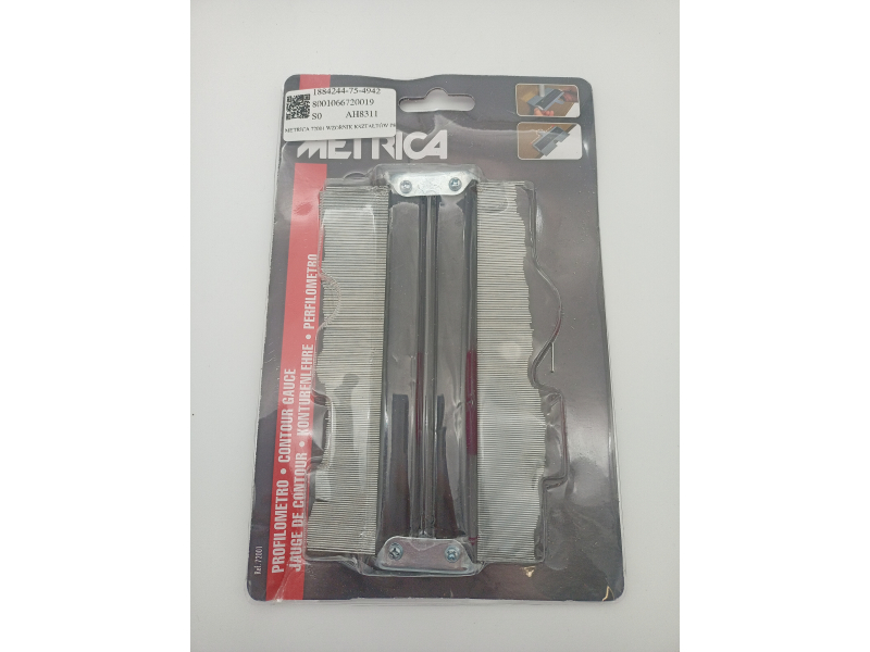 Metrica 72001 Wzornik kształtów profilometr, 150 x 85 mm, stalowy