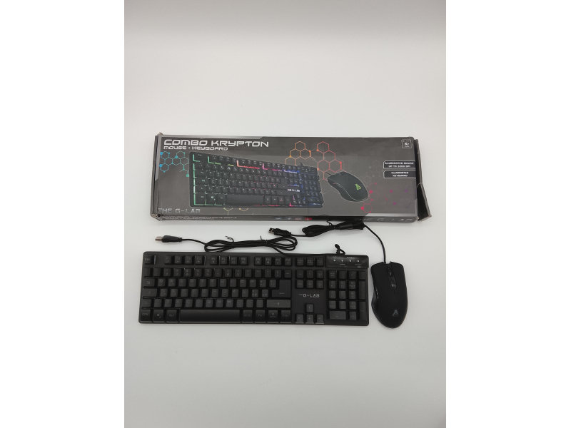 Zestaw klawiatura i mysz dla graczy The G-LAB Combo KRYPTON z podświetleniem RGB