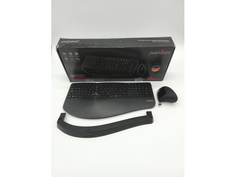 Perixx Periduo-605 Bezprzewodowy zestaw ergonomicznej klawiatury dzielonej i myszy pionowej