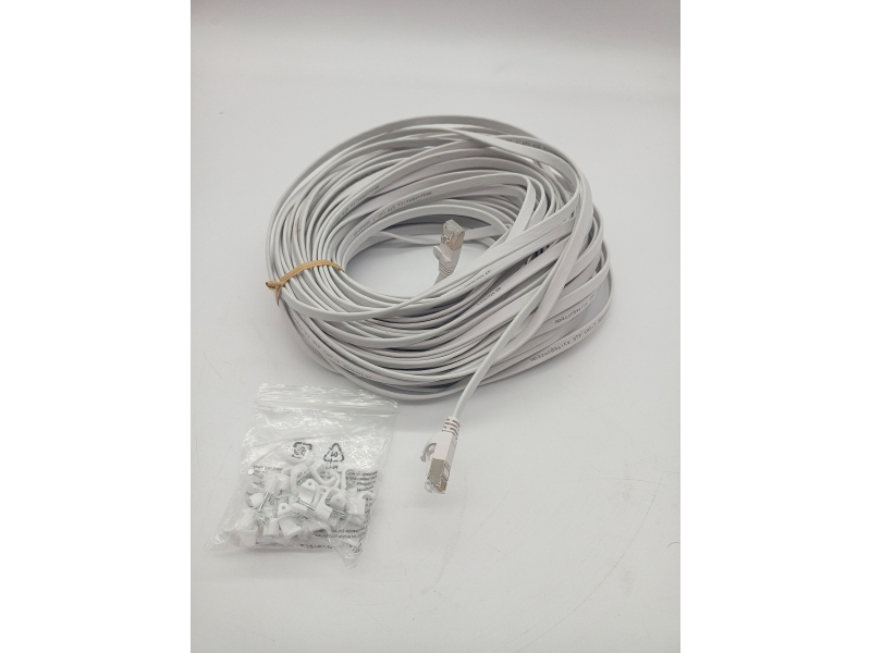 Amazon Basics Cat 7 Płaski kabel Ethernet, 30,5 m, 600MHz
