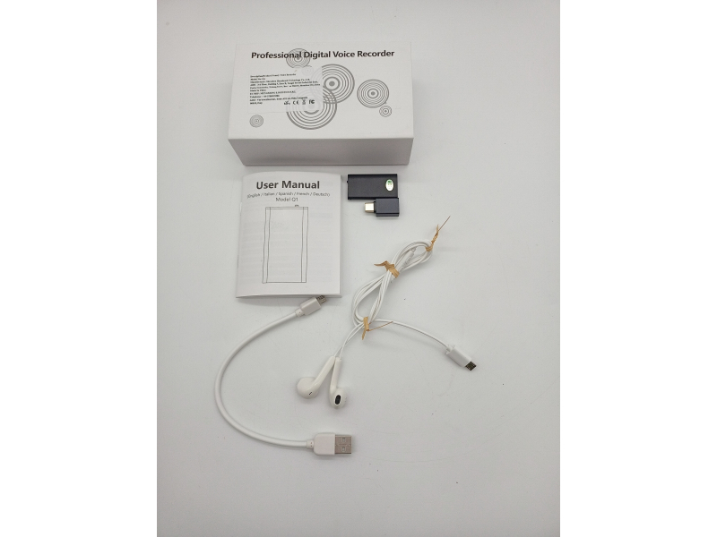 Vocale HY mini dyktafon z aktywacją głosem, 8 GB pamięci, ładowanie USB i funkcje MP3
