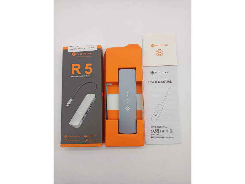 Hub USB-C HDMI NOVOO, adapter USB-C 5 w 1 z HDMI 4K@60 Hz, transmisja danych Type-C