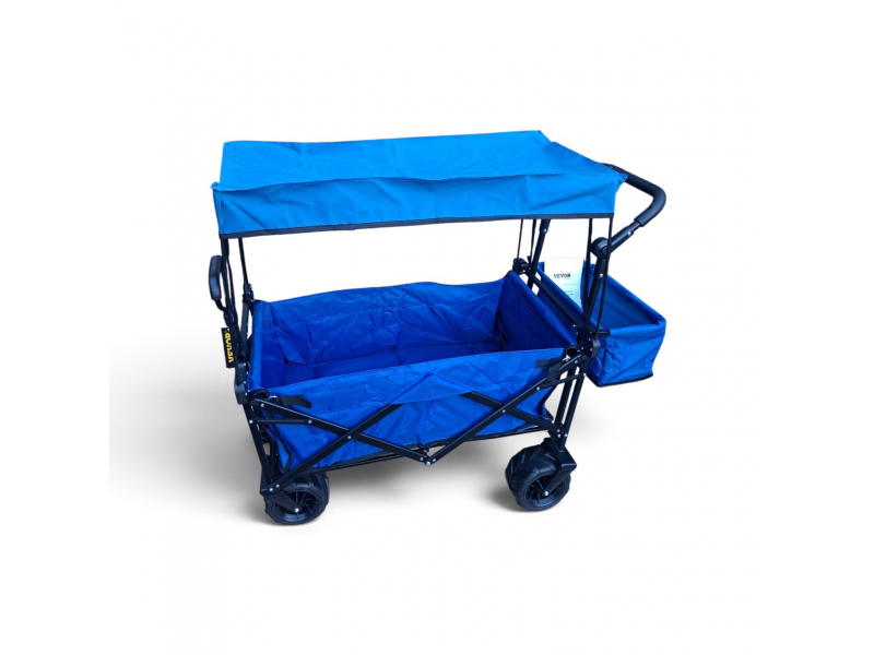 VEVOR Składany wózek ogrodowy/plażowy 92,7 x 54,3 x 98,5 cm do 100 kg niebieski pompowane koła