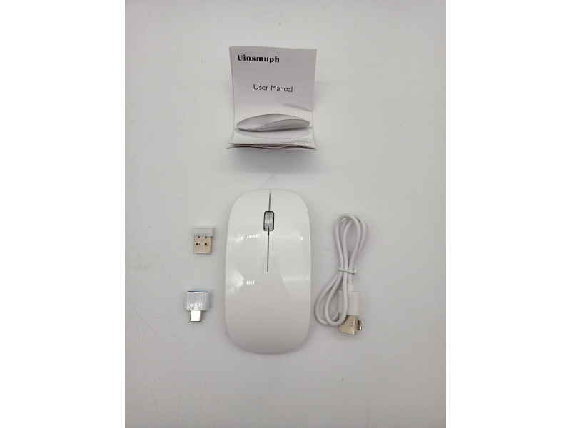 Bezprzewodowa mysz Bluetooth Uiosmuph U30, ładowalna cicha mysz bezprzewodowa (BT5.1 + BT5.1 + USB) do laptopa z odbiornikiem Typu C