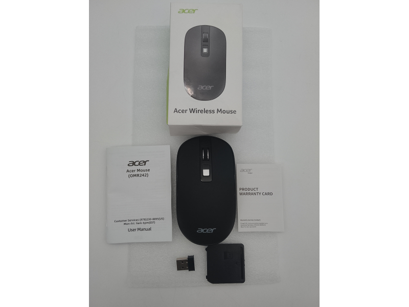 Acer OMR242 Mysz Bezprzewodowa USB oryginalna slim niska biurowa czarna