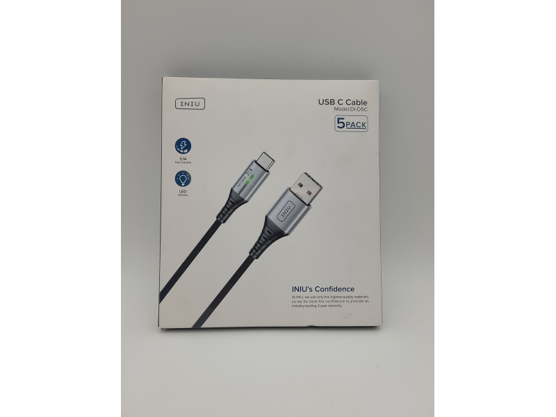 INIU kabel USB-C zestaw 5 sztuk: 1+1+2+2+3 m przewód ładujący USB-C 3,1A