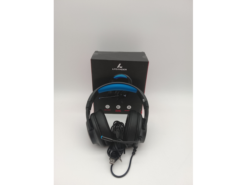 LYCANDER LGH-568 słuchawki gamingowe z mikrofonem i LED złącze jack 3,5 mm do PC, PS4, Xbox One, Nintendo Switch