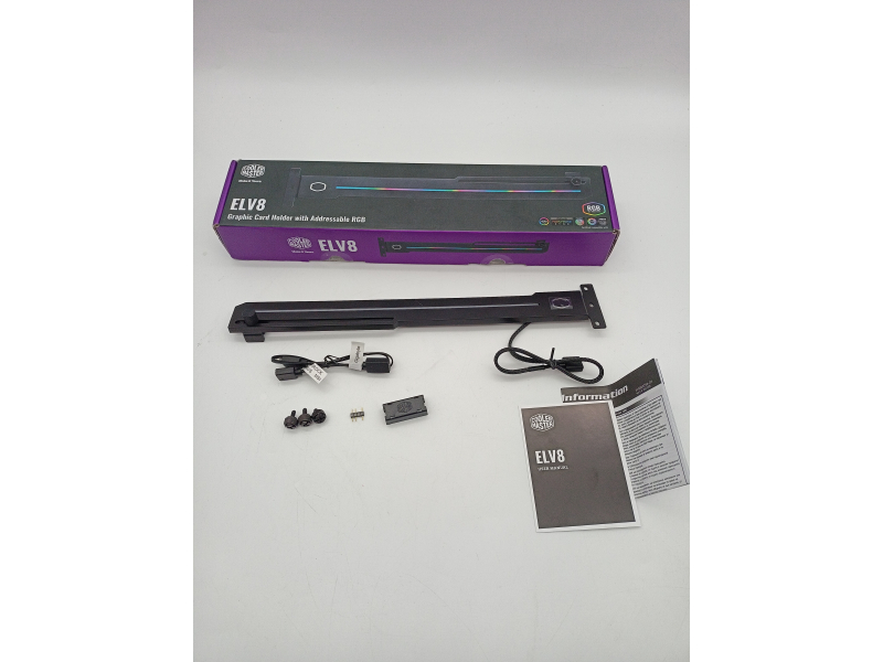 Cooler Master ELV8 Uchwyt na Kartę Graficzną GPU z Ukladem Anti-Sag Brake, Podswietleniem ARGB Strip Lighting Uniwersalny Regulowany Wspornik
