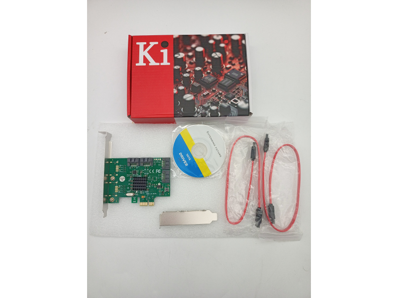 KALEA-INFORMATIQUE karta kontrolera PCI Express (PCIe x1) na 4 porty SATA 3 6G z chipsetem Marvell 88SE9215 (2 szt.)