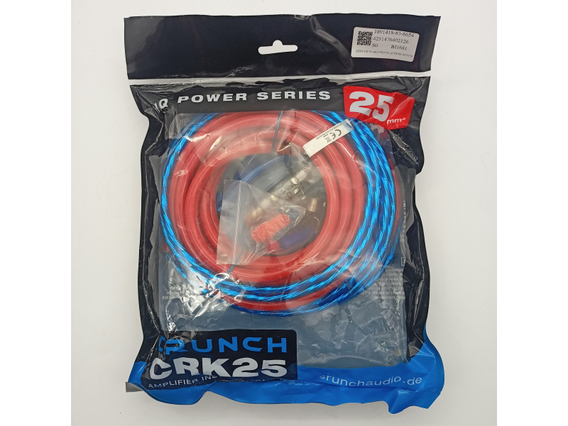 Zestaw kabli przyłączeniowych do wzmacniacza samochodowego Crunch CRK25, 25 mm, długość 5 m (Car Hi-Fi)