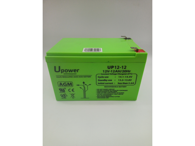 Akumulator AGM U-Power 12 V 12 Ah szczelny, ładowalny ołowiowo-kwasowy VRLA