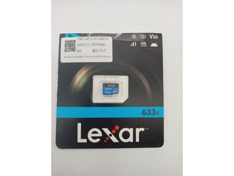 Karta pamięci Lexar Micro SD 64 GB, microSDXC UHS-I bez adaptera SD