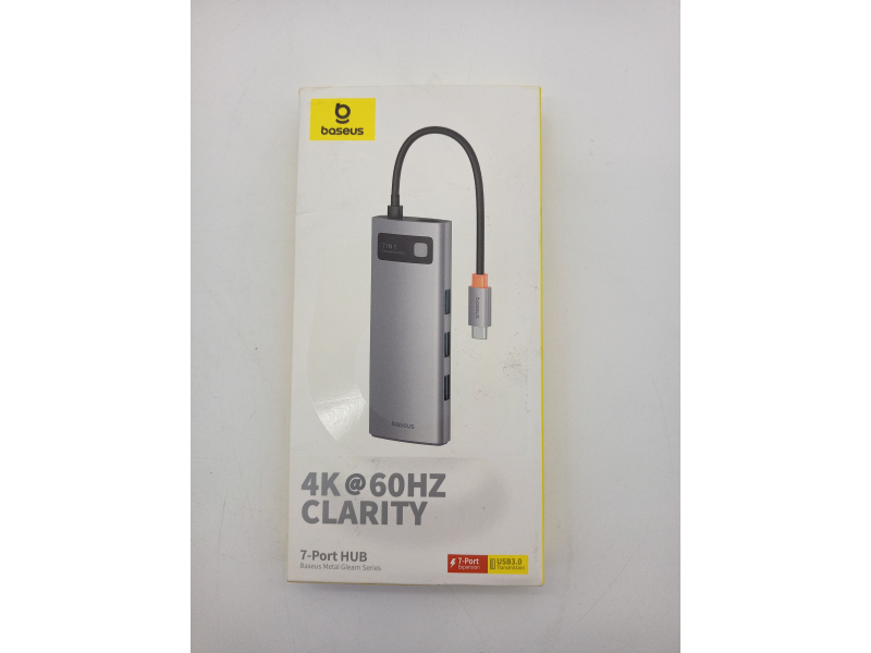 Baseus Koncentrator USB-C 7 w 1 z HDMI 4K 60Hz, Ładowaniem PD 100W i Czytnikiem Kart