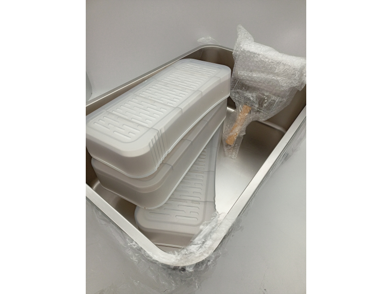 VEVOR Cat Litter Box Deep 200 mm Zestaw 3 kuwet ze stali nierdzewnej